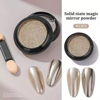 Металлическая зеркальная пудра Металлические блестки для ногтей Золото Шампанское Серебряный гель-лак Хромированная пыль Маникюр DIY Украшение из хлопьев