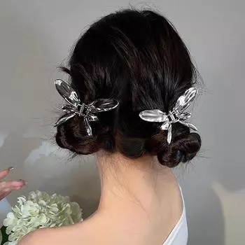 Металлическая жидкая заколка для волос в виде бабочки, модная женская элегантная темпераментная заколка в виде акулы для девочек, милый крутой стиль, аксессуары для волос