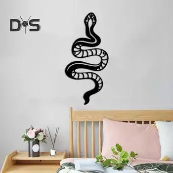 Металлическая змея настенное украшение для дома, офиса, гостиной, внутреннего и наружного настенного искусства, современное железное полое черное змея, подвесное украшение, знак животного, подвеска чёрный