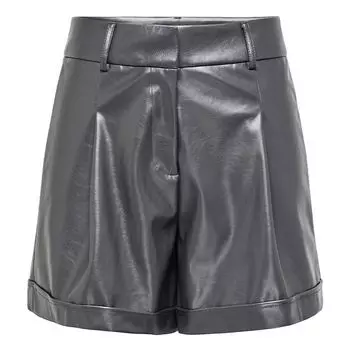 Металлически-серые шорты из искусственного меха с манжетами ТОЛЬКО для женщин M темно серый