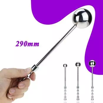 Металлические анальные шарики с анальной пробкой, стимуляция точки G, длинная палочка, массажер простаты, палочка из нержавеющей стали, анальная пробка, секс-игрушки для пар