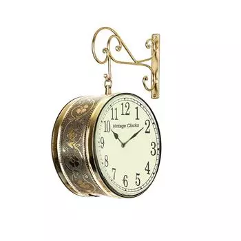 Металлические аналоговые круглые настенные часы (8 дюймов, Золотой)