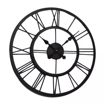 Металлические аналоговые настенные часы 40 см, черные