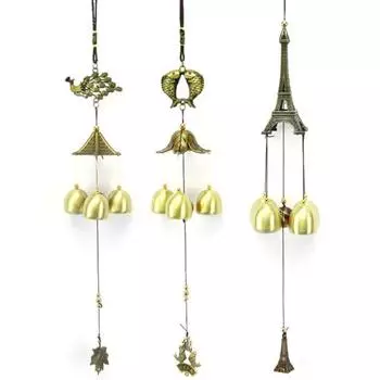 Металлические башни с рыбой-павлином, фэншуй, колокольчик, подвесной декор для окна, балкона 1
