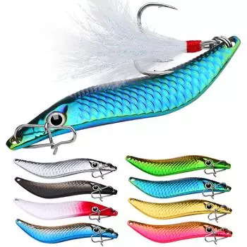 Металлические блесны VIB Leech Spinners 7 г/10 г/15 г/20 г искусственная приманка с перьевым крючком ночная рыболовная снасть для ловли окуня, щуки и окуня Color A/7g