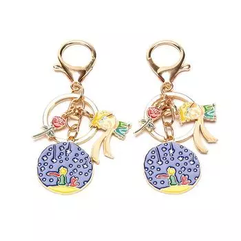 Металлические брелки для ключей «Роза» Звездный маленький принц Брелок Креативный мальчик Мужчины Женщины