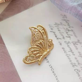 Металлические броши-бабочки для женщин, материал из сплава, офисная женская булавка с насекомыми, золотого цвета, Новое поступление 2023