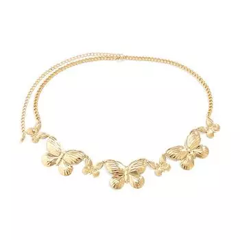 Металлические цепочки для тела в виде бабочки, поясная цепочка, кулон в виде бабочки, летние пляжные украшения для талии, украшения для тела, праздничный пояс, украшения для живота для женщин золотой