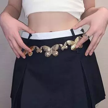 Металлические цепочки для тела в виде бабочки, поясная цепочка, кулон в виде бабочки, летние пляжные украшения для талии, украшения для тела, праздничный пояс, украшения для живота для женщин серебряный