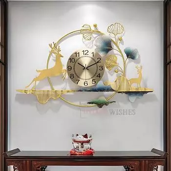 Металлические часы для декора стен Дизайнерские часы Большие Стильные Уникальные Настенные часы Декоративные настенные часы для гостиной Антикварные настенные часы (Дизайн 3)