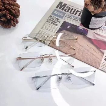 Металлические деловые очки P23202 Темпераментные высококачественные очки Sven Ip с гальваническим покрытием, защищающие от синего света, без оправы