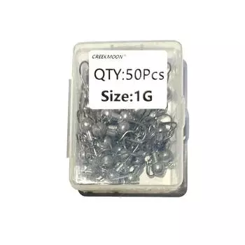 Металлические джиг-головки рыболовные крючки 20/30/40/50 шт./коробка 1 г 1,5 г 2 г 3,5 г 5 г 7 г 10 г 20 г Джиг-крючки для мягких приманок из углеродистой стали 1g 50Pcs