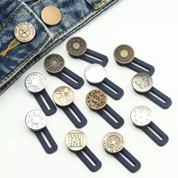 Металлические джинсовые пуговицы, регулируемые съемные без штапеля для женщин, металлические пуговицы из цинкового сплава, круглые пуговицы, аксессуары для шитья своими руками 1PCS