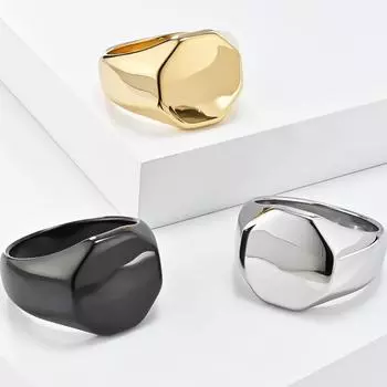 Металлические глянцевые кольца для мужчин, стильный геометрический шестигранный дизайн, панк-стиль, кольцо на палец, унисекс, простые ювелирные аксессуары 7#