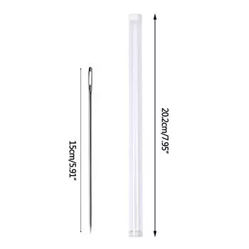 Металлические иглы с большим ушком, 20 шт., длинные швейные иглы с набором бутылок для хранения