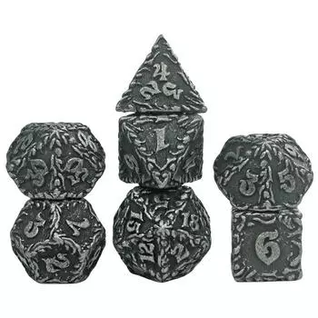 Металлические игральные кости 7 шт. Набор многогранных игральных костей DND для настольной игры DND Roll Playing, аксессуары для настольной игры