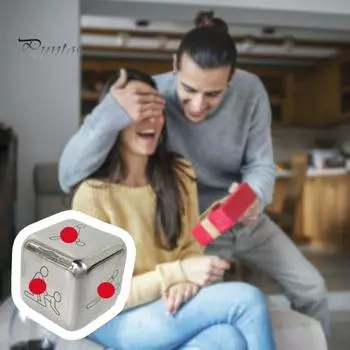Металлические игральные кости, романтические кости для свидания, ночи, игры в кости, забавная игра для пар, игра в кости, игрушка на День святого Валентина, годовщина A