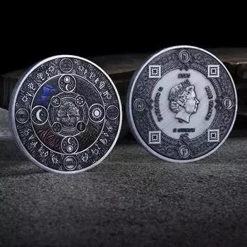 Металлические коллекционные подарки, памятные монеты, знаки зодиака, виртуальные значки, предметы интерьера, современный и минималистский дизайн