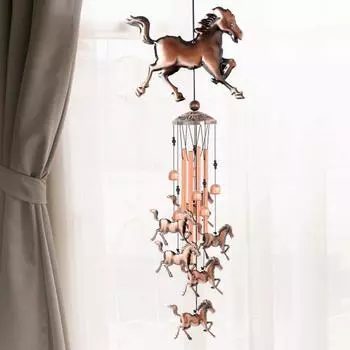 Металлические колокольчики ручной работы в виде бегущей лошади, ретро-колокольчики с колокольчиками для дома, внутреннего сада, патио, двора Horse