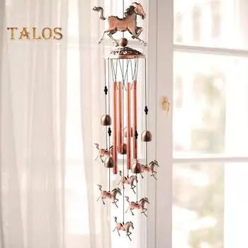 Металлические колокольчики ручной работы в виде бегущей лошади, ретро-колокольчики с колокольчиками для дома, внутреннего сада, патио, двора Horse