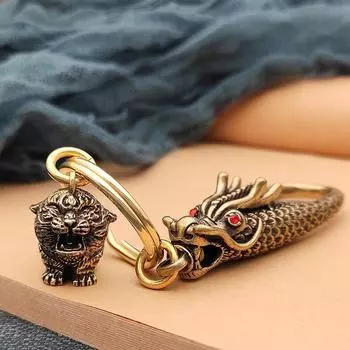 Металлические латунные брелки с изображением тигра, подвески «сделай сам», ювелирные аксессуары, фигурки животных
