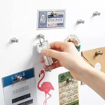 Металлические магнитные фиксированные кнопки Неодимовые крючки-присоски Магниты для холодильника Кнопки-гвоздики Стальные магниты Фиксаторы для белой доски 1 Pair (2pcs)