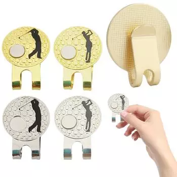 Металлические магнитные зажимы для шляпы для гольфа, уникальные двухсторонние магнитные зажимы для шляпы, симпатичные магнитные зажимы с логотипом для мужчин и женщин, подарки для гольфа Men золотой