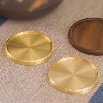 Металлические медные подставки под чашки, круглые подносы для чашек, держатели для столов, подносы для чая, журнальные столики 6.6cm