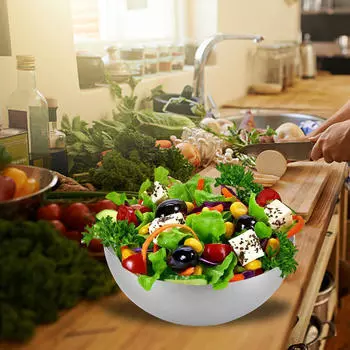 Металлические миски многофункциональные большой емкости легкие закуски круглые из нержавеющей стали для смешивания Argent 15cm