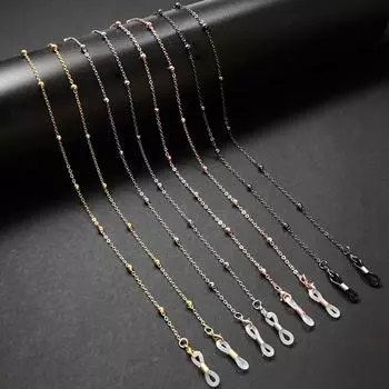 Металлические многофункциональные очки, бисерные очки, цепочка, летние бусины для девушек, подвески, ремешок для маски, ожерелье ручной работы, шнурок для солнцезащитных очков чёрный