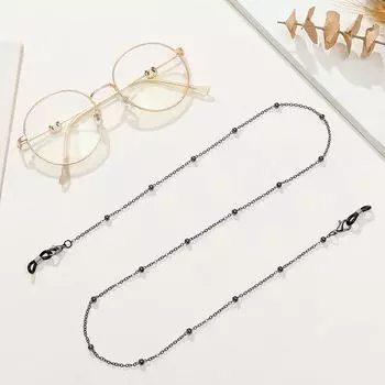 Металлические многофункциональные очки, очки с бусинами, цепочка для солнцезащитных очков, маска, шнурок чёрный