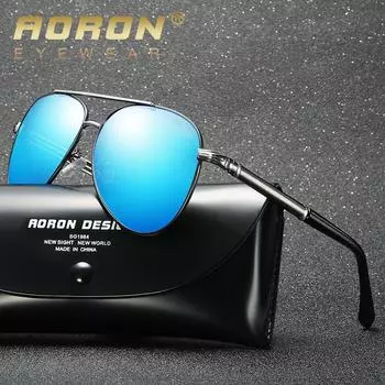 Металлические мужские поляризационные солнцезащитные очки, классический дизайн, уличные модные антибликовые очки для вождения, UV400, защита водителя, спортивные солнцезащитные очки чёрный/золотой