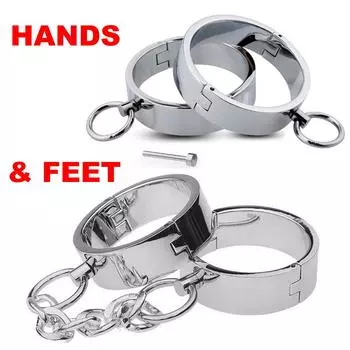Металлические наручники, манжеты на щиколотке, браслет для связывания, ограничители, БДСМ, наручники, интимные игры для взрослых, секс-игрушки для пар, Sexshop FEMALE HAND NO CHAIN