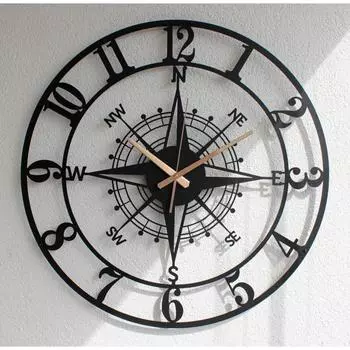 Металлические настенные часы для дома и холла, гостиной, спальни, офиса, антикварные большого размера современные настенные часы для домашнего декора (50 см) 50 x 50 cm