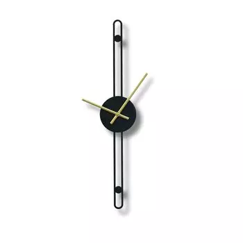 Металлические настенные часы Nordic Gold Needle для дома, офиса, спальни и кухни | Большой размер, стильный современный домашний декор | Черный цвет (Включенная батарея) 48 x 12 cm