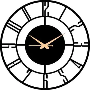 Металлические настенные часы с числовыми цифрами ( черный) 40 x 40 cm