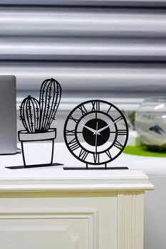 Металлические настольные часы Muyika с римскими цифрами и ваза кактуса, декоративная обле Mms-mb