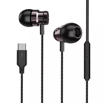 Металлические наушники-вкладыши Turbo Heavy Bass с микрофоном и проводным управлением для телефона, ПК, MP3