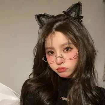 Металлические очки без оправы без линз Pure Desire Мягкие очки для девочек в японском стиле