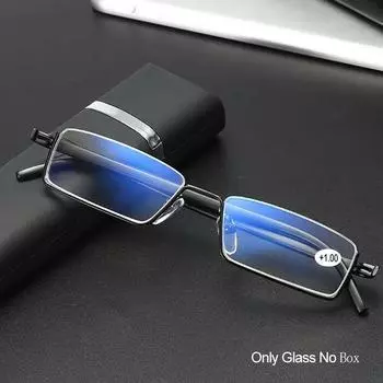 Металлические очки для чтения с защитой от синего света, мужские очки с диоптриями в полуоправе, мужские очки +1,0 1,5 2,0 2,5 3,0 3,5 4,0 +100 чёрный