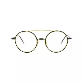 Металлические оптические оправы в стиле Thom Browne Aviator, матовое темно-синее золото 18 карат One Size