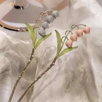 Металлические палочки для волос Convallaria в китайском стиле, модная заколка для волос с женским цветком-тюльпаном, расчески и палочки, аксессуары для волос розовый