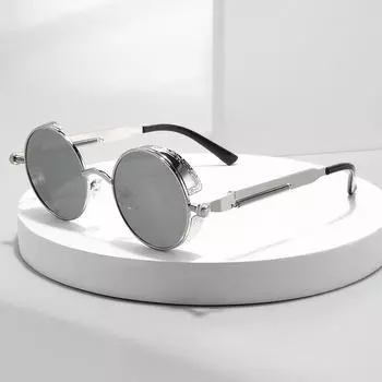 Металлические паровые солнцезащитные очки в стиле панк в стиле стимпанк, модные мужские круглые солнцезащитные очки в стиле ретро No box