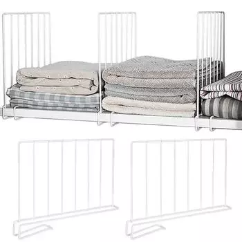 Металлические перегородки для полок, органайзер для полок, легкий зажим для одежды, кошельки, одеяла, разделители для спальни, кухни, офиса, ванной комнаты S