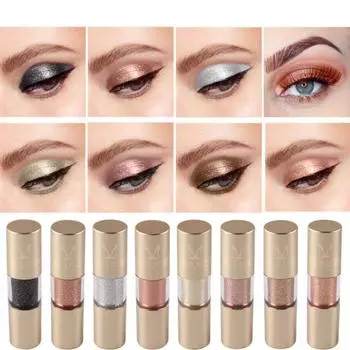 Металлические перламутровые жидкие тени для век, блестящие косметические средства