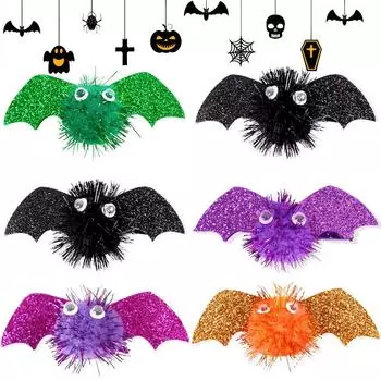 Металлические плетеные заколки-утиные заколки для волос на Хэллоуин, заколки для косплея, заколки для волос с крыльями летучей мыши, для детей фиолетовый