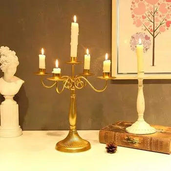Металлические подсвечники в европейском стиле Романтический ужин при свечах Реквизиты для украшения стола Свадебные украшения Декор для бара и вечеринки