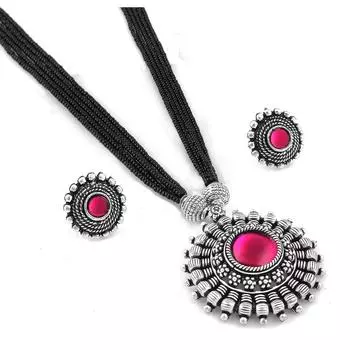 Металлические подвески из бирюзовых бусин с металлическим ожерельем, приятные для кожи и не вызывающие аллергии.