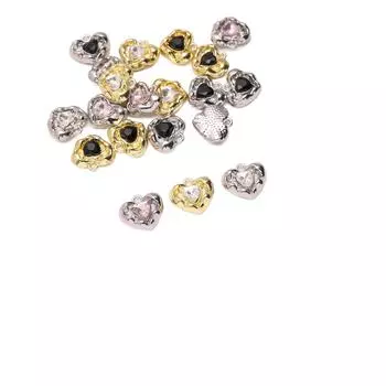 Металлические подвески с глазурованным сердечком для изготовления ювелирных изделий DIY Браслет Ожерелье чёрный/золотой