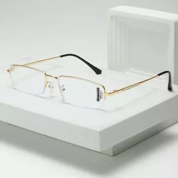 Металлические полуоправы Anti-Blue Мужские очки для чтения Простые очки для чтения Женские сверхлегкие очки для чтения для пожилых людей 100